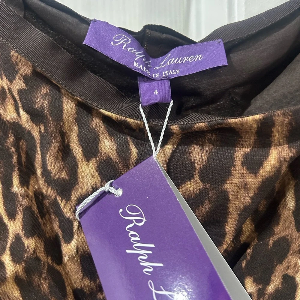 Ralph Lauren Leopard Print Wide Leg Pants - Picture 2 of 4